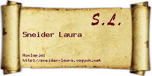 Sneider Laura névjegykártya